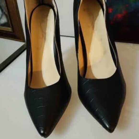 Unbranded Faux Black Leather Pumps with Red Bottom Size Women's 41 or US 10 - Picture 1 of 5